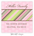 Take Note Designs - Address Labels (Pink Slant Stripe on Polka)