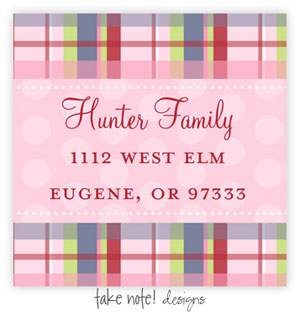 Take Note Designs - Address Labels (Madras Plaid and Polka)