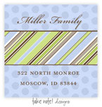 Take Note Designs - Address Labels (Blue Slant Stripe on Polka)