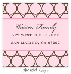 Take Note Designs - Address Labels (Eames Modern Pink Circle)