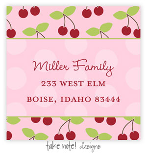 Take Note Designs - Address Labels (Cherry and Polka) Take Note Designs - Address Labels (Cherry and Polka)