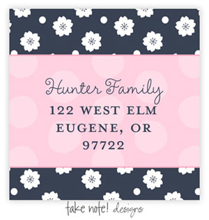 Take Note Designs - Address Labels (Blue Floral)