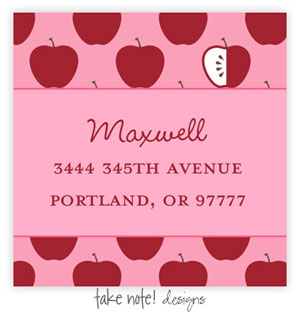 Take Note Designs - Address Labels (Red Apple)