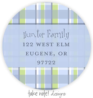 Take Note Designs - Address Labels (Sweet Baby Boy Plaid)