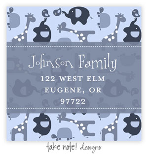 Take Note Designs - Address Labels (Zoo Blue)