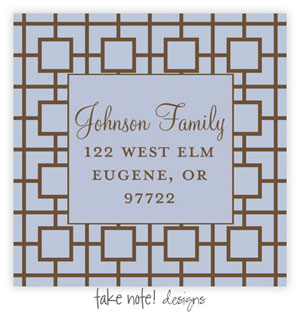 Take Note Designs - Address Labels (Retro Squares Blue)