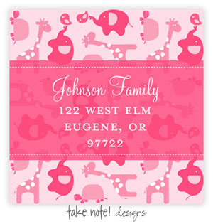 Take Note Designs - Address Labels (Zoo Pink)