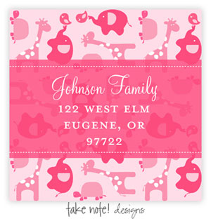 Take Note Designs - Address Labels (Zoo Pink) Take Note Designs - Address Labels (Zoo Pink)