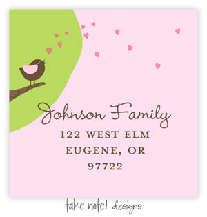 Take Note Designs - Address Labels (Chirping Bird Girl)