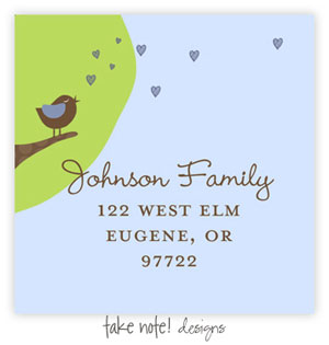 Take Note Designs - Address Labels (Chirping Bird Boy)