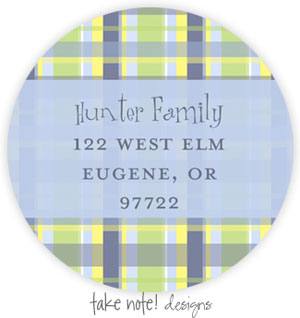 Take Note Designs - Address Labels (Yellow and Blue Plaid)