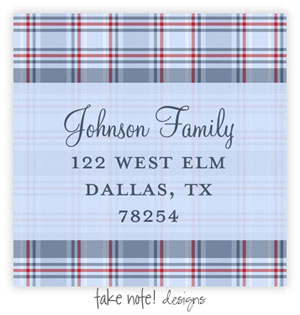 Take Note Designs - Address Labels (Primary Plaid)