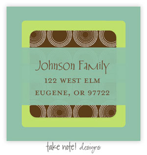 Take Note Designs - Address Labels (Brown Circles and Pool) Take Note Designs - Address Labels (Brown Circles and Pool)