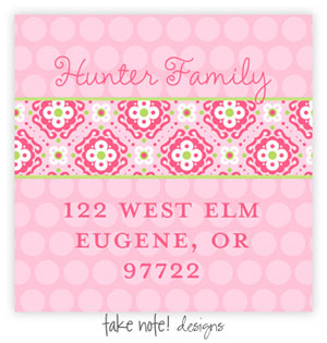 Take Note Designs - Address Labels (Fancy with Pink Polka) Take Note Designs - Address Labels (Fancy with Pink Polka)