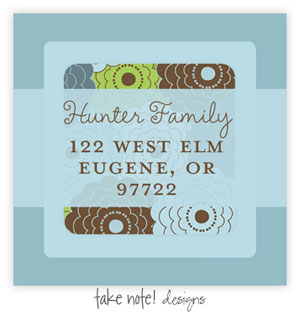 Take Note Designs - Address Labels (Fun Floral and Aqua Band)