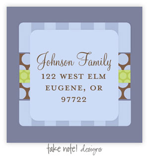 Take Note Designs - Address Labels (Dots on Stripes in Blue) Take Note Designs - Address Labels (Dots on Stripes in Blue)