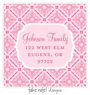 Take Note Designs - Address Labels (Pink Fancy Damask) Take Note Designs - Address Labels (Pink Fancy Damask)