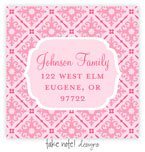 Take Note Designs - Address Labels (Pink Fancy Damask)