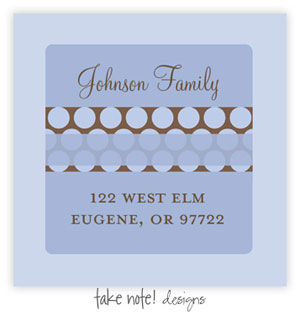 Take Note Designs - Address Labels (Simple Dots Band on Blue)