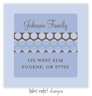 Take Note Designs - Address Labels (Simple Dots Band on Blue) Take Note Designs - Address Labels (Simple Dots Band on Blue)