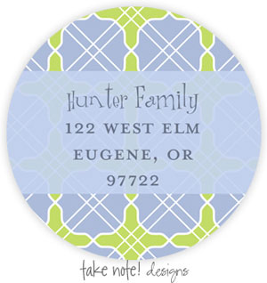 Take Note Designs - Address Labels (Grid Blue and Green)