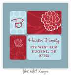 Take Note Designs - Address Labels (Fun Red Floral and Aqua)