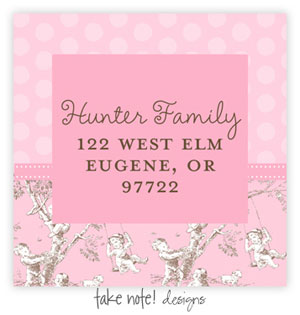 Take Note Designs - Address Labels (Pink Toile) Take Note Designs - Address Labels (Pink Toile)