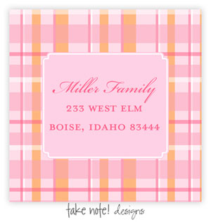 Take Note Designs - Address Labels (Orange Sherbet Plaid)