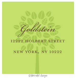 Take Note Designs - Address Labels (Green Tree - Jewish New Year)