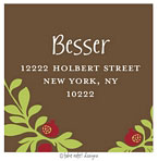 Take Note Designs - Address Labels (Pomegranate Branch on Brown - Jewish New Year)