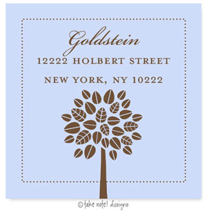 Take Note Designs - Address Labels (Single Brown Tree - Jewish New Year)