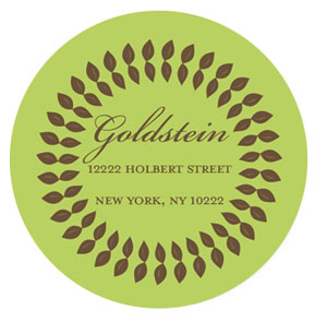 Take Note Designs - Address Labels (Circle Vine on Green - Jewish New Year)