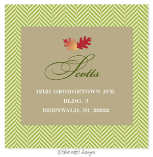 Take Note Designs - Address Labels (Acorn Leaves & Green Tweed - Fall/Thanksgiving)
