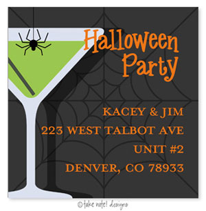 Take Note Designs - Address Labels (Apple Web Martini - Halloween)