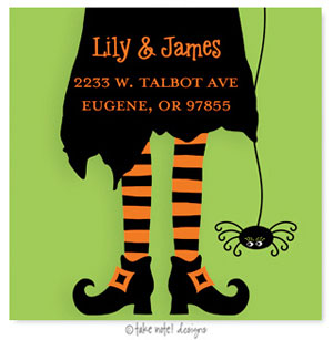 Take Note Designs - Address Labels (Bewitched Orange Tights - Halloween)