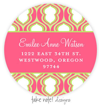 Take Note Designs - Address Labels (Pink Hourglass - Graduation)