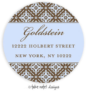 Take Note Designs - Address Labels (Blue Pomegranate Pattern - Jewish New Year)