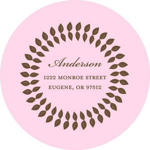 Take Note Designs - Address Labels (Vine Monogram Pink - Baptism)