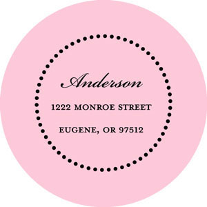 Take Note Designs - Address Labels (Pink Circle Dot - Baptism)