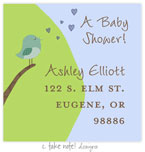 Take Note Designs - Address Labels (Cheeping Teal Bird Boy - Baby Shower)