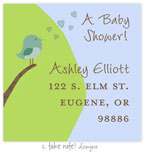 Take Note Designs - Address Labels (Cheeping Teal Bird Boy or Girl - Baby Shower)