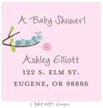 Take Note Designs - Address Labels (Pink Flower Catepillar - Baby Shower)