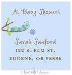 Take Note Designs - Address Labels (Blue Flower Catepillar - Baby Shower)