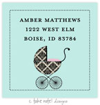 Take Note Designs - Address Labels (Damask Carriage Pink - Baby Shower)