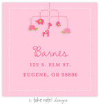 Take Note Designs - Address Labels (Pink Animal Mobile - Baby Shower)
