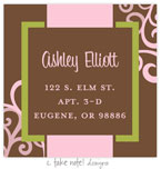 Take Note Designs - Address Labels (Pink Scroll Frame - Baby Shower)