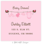 Take Note Designs - Address Labels (Pink Clothesline - Baby Shower)