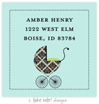 Take Note Designs - Address Labels (Damask Carriage Green - Baby Shower)