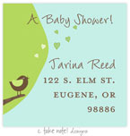 Take Note Designs - Address Labels (Cheeping Bird Green - Baby Shower)