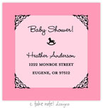 Take Note Designs - Address Labels (Pink Rocking Horse - Baby Shower)
